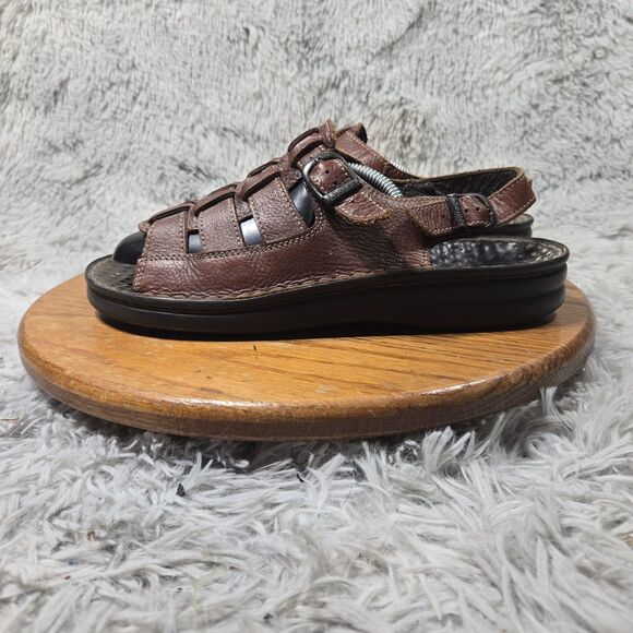 Josef Seibel Men Size 11 EU 44 Brown Leather Fisherman Sandals (Winter Discount) - Picture 3 of 8